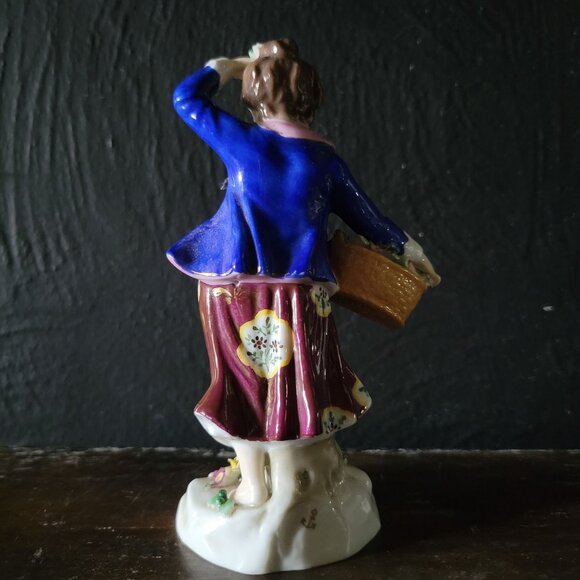 Antique German Porcelain "The Four Seasons" Spring Figurine Chelsea Anchor *Read - Picture 5 of 10